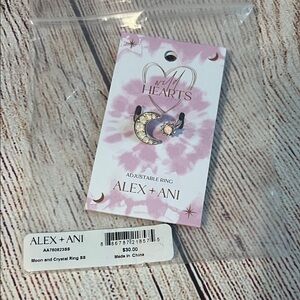 Alex and Ani Moon and Crystal Ring NWT